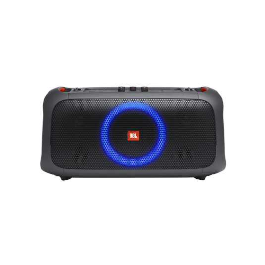 JBL PartyBox On-The-Go - Black - Portable party speaker with built-in lights and wireless mic - Front image number null